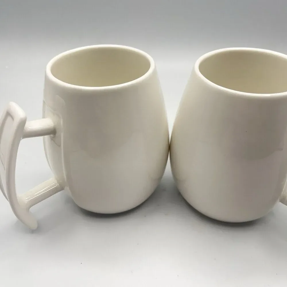 Williams Sonoma Boska White Ceramic Mug - Set Of 2
